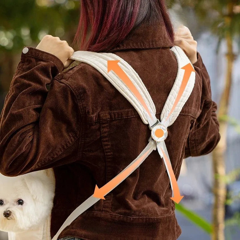 Pet Back Outdoor ack Solid Color Simple Cross Chest Breathable Backpack Portable Cat Bag Large Capacity Adjustable Pet Backpack