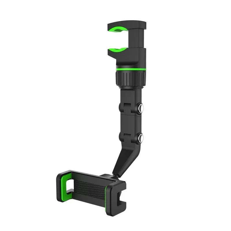 Rearview Mirror phone Holder 360° Rotatable and Retractable Car Phone Mount Multifunctional Rear View Mirror Holder for All Car